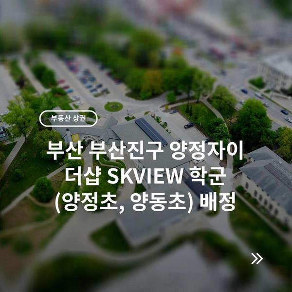 부산 부산진구 양정자이 더샵 SKVIEW 학군 (양정초, 양동초) 배정