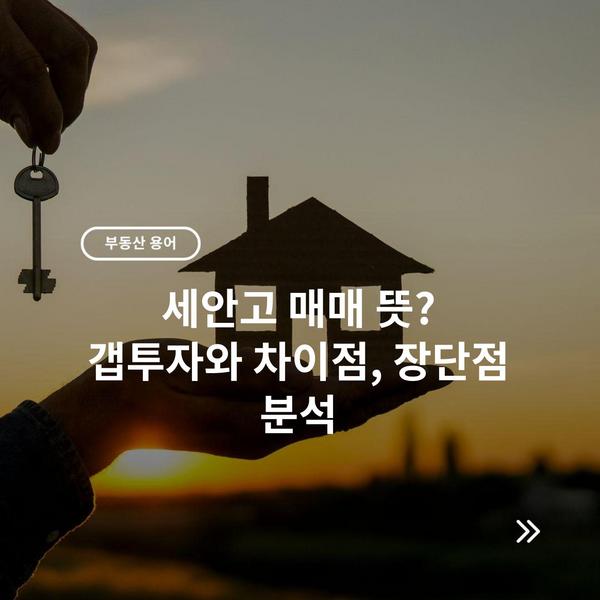 세안고 매매 뜻? 갭투자와 차이점, 장단점 분석 2 세안고 매매 뜻? 갭투자와 차이점, 장단점 분석