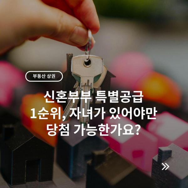 신혼부부 특별공급 1순위, 자녀가 있어야만 당첨 가능한가요? 1 신혼부부 특별공급 1순위, 자녀가 있어야만 당첨 가능한가요?