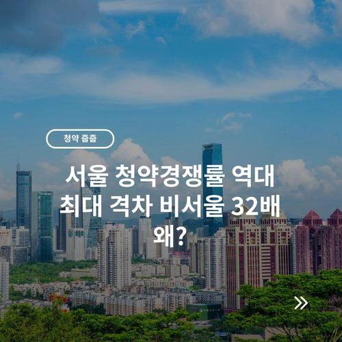 서울 청약경쟁률 역대 최대 격차 비서울 32배 왜?