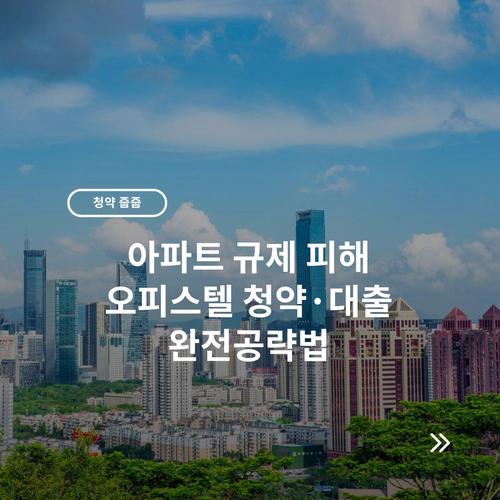 아파트 규제 피해 오피스텔 청약·대출 완전공략법