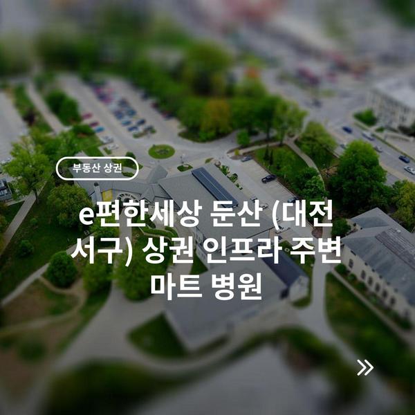 e편한세상 둔산 (대전 서구) 상권 인프라 주변 마트 병원