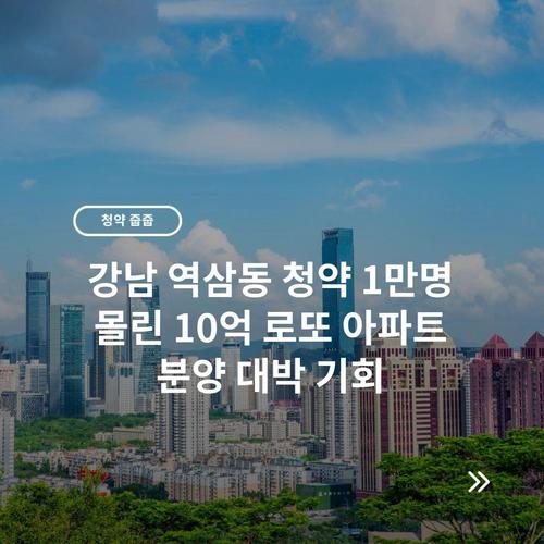 부동산 아파트 분양 청약 정보 호재 입지분석 블로그 '아분정' 2 강남 역삼동 청약 1만명 몰린 10억 로또 아파트 분양 대박 기회