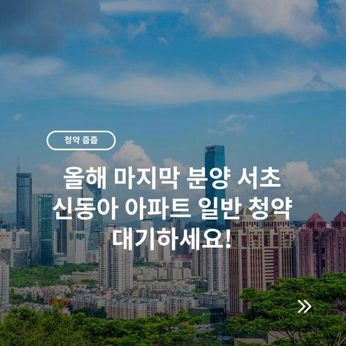 올해 마지막 분양 서초 신동아 아파트 일반 청약 대기하세요!