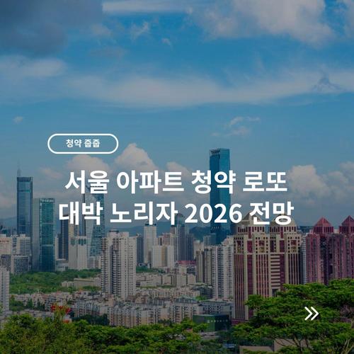 서울 아파트 청약 로또 대박 노리자 2026 전망