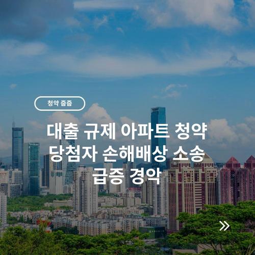 대출 규제 아파트 청약 당첨자 손해배상 소송 급증 경악