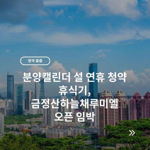 분양캘린더 설 연휴 청약 휴식기, 금정산하늘채루미엘 오픈 임박