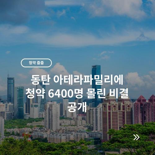 동탄 아테라파밀리에 청약 6400명 몰린 비결 공개 4 동탄 아테라파밀리에 청약 6400명 몰린 비결 공개