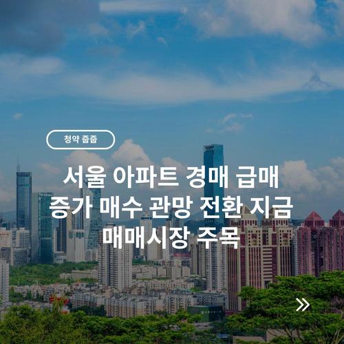 서울 아파트 경매 급매 증가 매수 관망 전환 지금 매매시장 주목 1 서울 아파트 경매 급매 증가 매수 관망 전환 지금 매매시장 주목