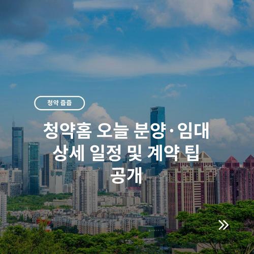 청약홈 오늘 분양·임대 상세 일정 및 계약 팁 공개 7 청약홈 오늘 분양·임대 상세 일정 및 계약 팁 공개