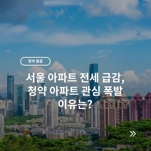 서울 아파트 전세 급감, 청약 아파트 관심 폭발 이유는? 2 서울 아파트 전세 급감, 청약 아파트 관심 폭발 이유는?