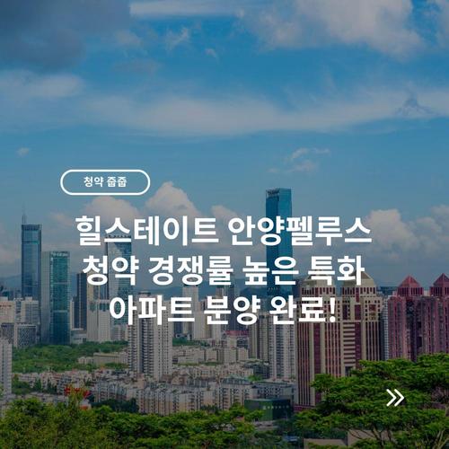 힐스테이트 안양펠루스 청약 경쟁률 높은 특화 아파트 분양 완료!