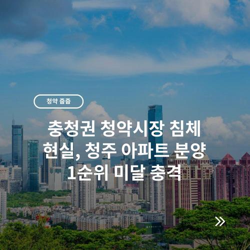충청권 청약시장 침체 현실, 청주 아파트 분양 1순위 미달 충격