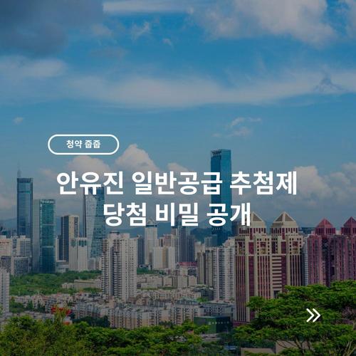 안유진 일반공급 추첨제 당첨 비밀 공개