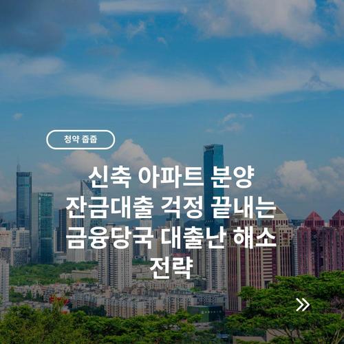 신축 아파트 분양 잔금대출 걱정 끝내는 금융당국 대출난 해소 전략 6 신축 아파트 분양 잔금대출 걱정 끝내는 금융당국 대출난 해소 전략