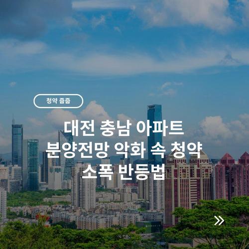대전 충남 아파트 분양전망 악화 속 청약 소폭 반등법