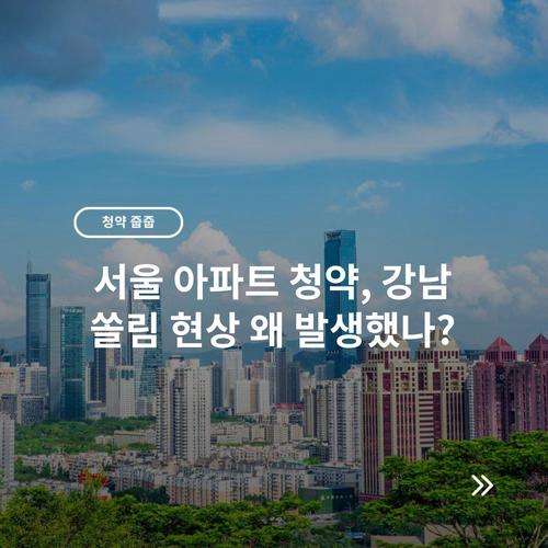 서울 아파트 청약, 강남 쏠림 현상 왜 발생했나?