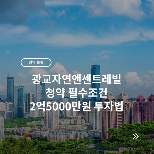 광교자연앤센트레빌 청약 필수조건 2억5000만원 투자법