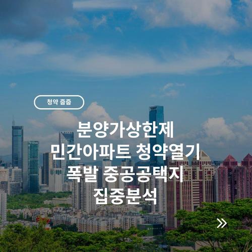 분양가상한제 민간아파트 청약열기 폭발 중공공택지 집중분석
